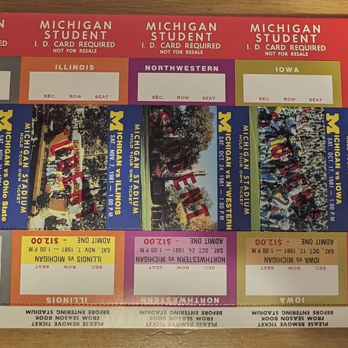 1981 Michigan Wolverines (Student)